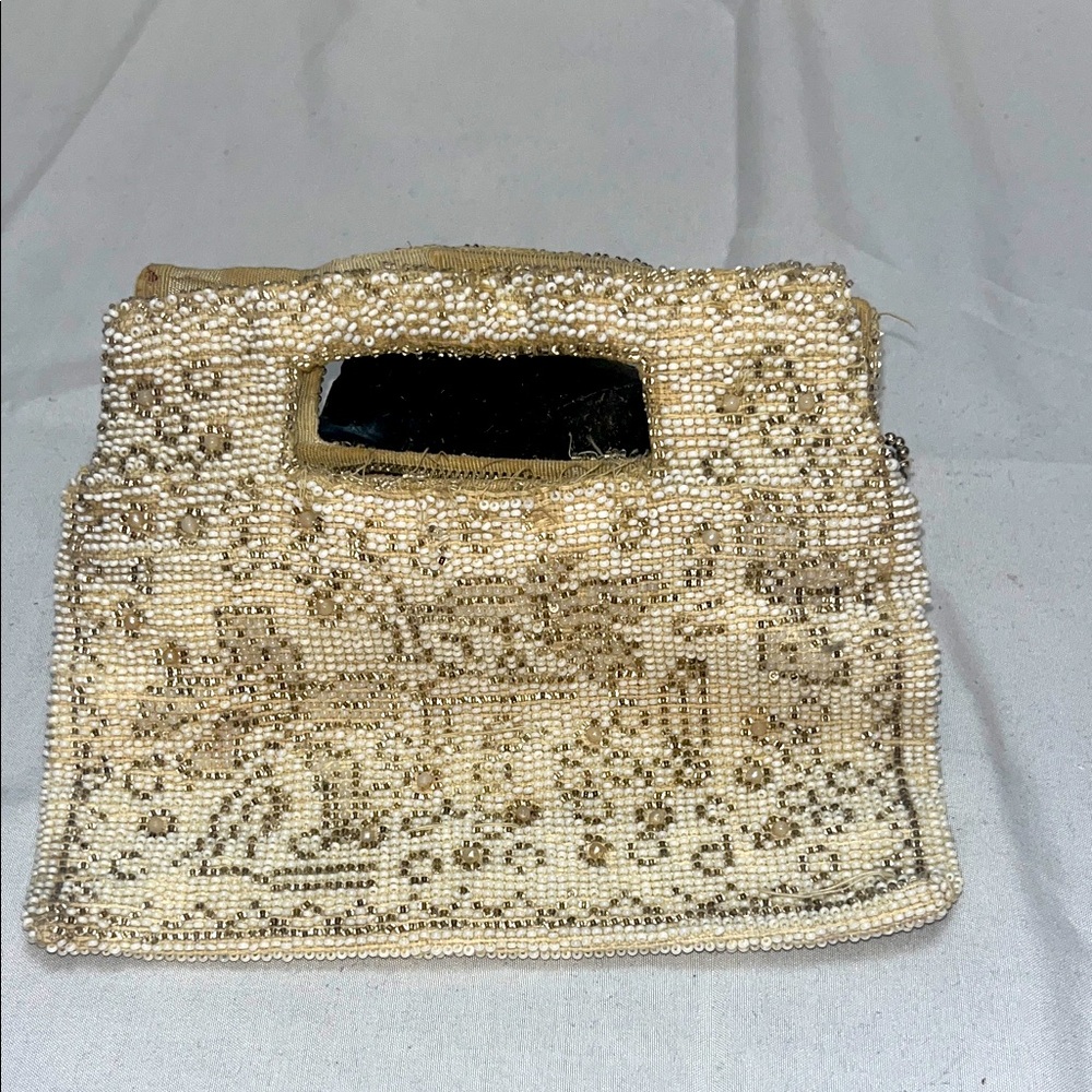 Vintage 1920s European Hand Beaded Evening Clutch